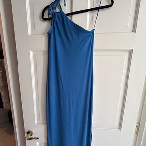 One Shoulder Midi Ribbed Dress